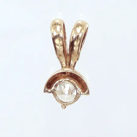 Hänge, vit sten, längd 17,1mm, bredd 8,8mm, 14K  Vikt: 1,3 g