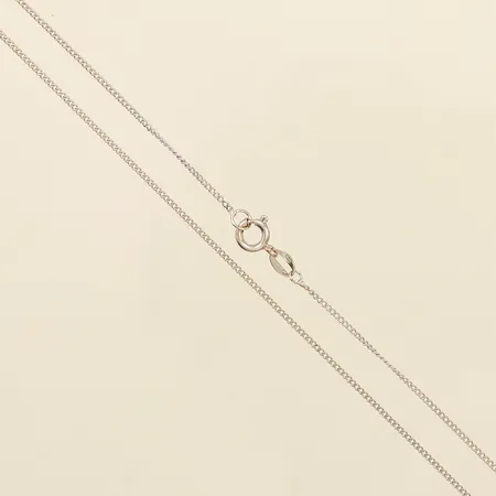 Kedja Pansar, längd 40,5cm, bredd 0,9mm, vitguld, 18K  Vikt: 1,4 g