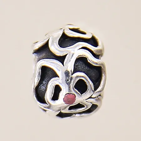 Berlock med rosa stenar, Pandora, 11x11mm, silver 925/1000 Vikt: 4 g