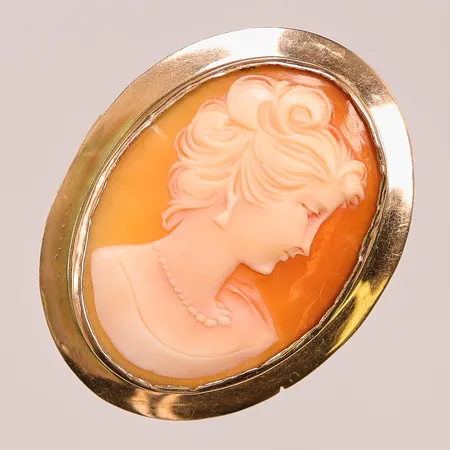 Ring camé, Ø18¾, bredd:48x37mm, hack/bucklor, 14K 13,7g.