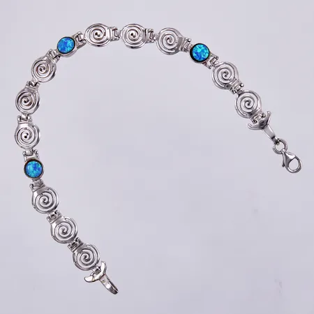 Armband med opalimitation, längd ca 16,5cm, bredd ca 5-8mm, 925/1000 silver Vikt: 8 g