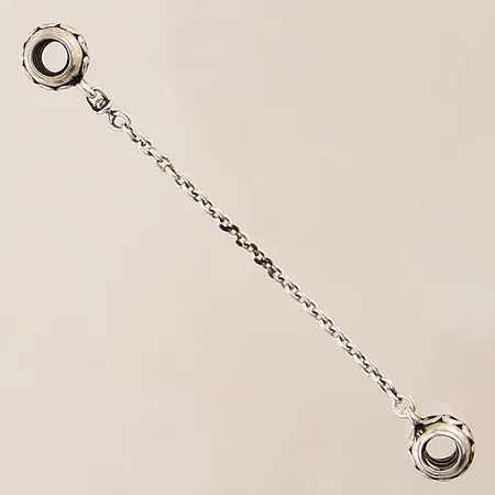 Säkerhetskedja, Pandora, längd: 75mm, bredd: 2,1-6,8mm, silver 925/1000 Vikt: 5 g
