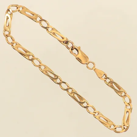 Armband, längd 17,5cm, bredd 3,7mm, del av lås ej guld, 18K  Vikt: 7,3 g