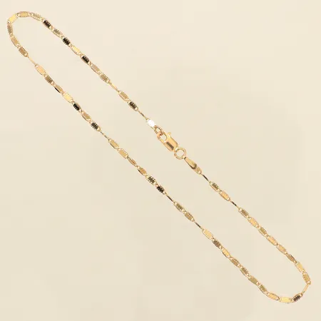 Vristlänk, längd 25cm, bredd 1,7mm, 14K  Vikt: 2,4 g