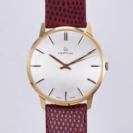 Herrur Certina 14K, manuell, graverad, # 5209 124 691061, Ø 34mm, med läderband