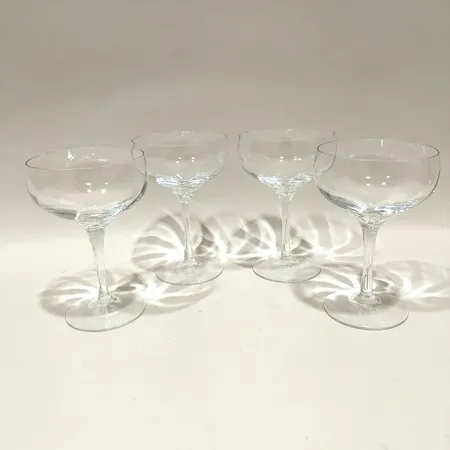 Fyra champagneglas Château Coupe, Bertil Vallien, Kosta Boda, 35cl. Vikt: 0 g Skickas med postpaket.