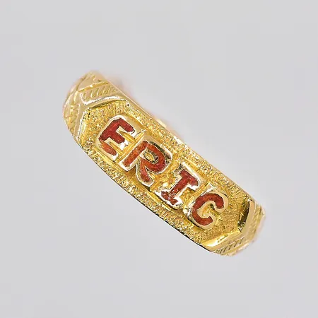 Ring, Eric, stl 15½, gravyr, ostämplad, 18K Vikt: 3,7 g