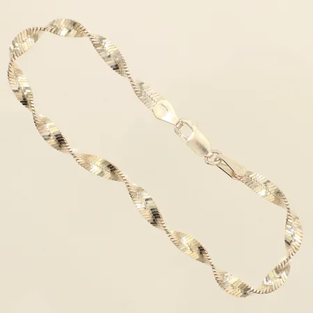 Armband tvinnat, längd 19cm, bredd 4,2mm, 925/1000 silver  Vikt: 4,3 g