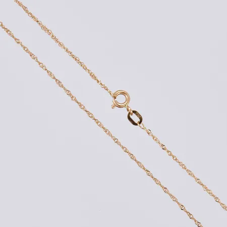Kedja Singapore, längd: ca 41,5cm, bredd: ca 1mm, ccc, 18K Vikt: 1,2 g