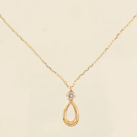 Collier Ankar med integrerat hänge med sten, längd 41,5-44,5cm, bredd 0,6mm, GHA, 18K  Vikt: 1,4 g