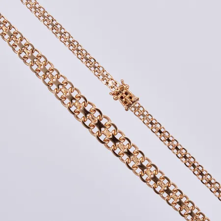 Collier X-länk doserad, längd ca 40,5cm, bredd ca 5-10mm, Ge-Kå-Smyckek G Kaplan år 1963, 18K Vikt: 24,7 g