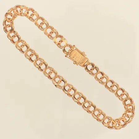 Armband Bismarck, längd 22cm, bredd 7,4mm, 18K  Vikt: 17 g