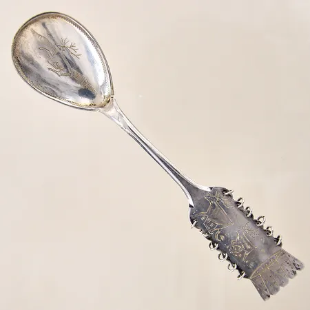 Sked, längd: 15mm, gravyr, silver 830/1000 Vikt: 27 g