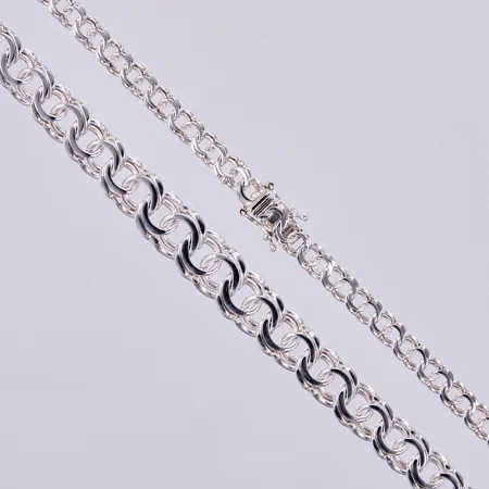 Collier doserad bismarck, längd: ca 56 cm, bredd: 5-10mm, GHA, 925/1000, silver Vikt: 23,5 g