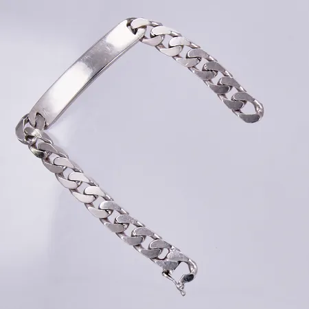 Armband Pansar med Bricka, längd ca 17,5cm, bredd ca 9mm, GHA, silver 925/1000 Vikt: 28,7 g