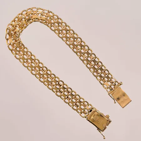 Armband x-länk, 18,5cm, bredd:10mm, 18K 18,1g.