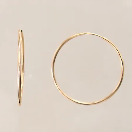 Ett par örhängen creoler, Ø32mm, bredd: 1,4mm, 14K  Vikt: 2,4 g