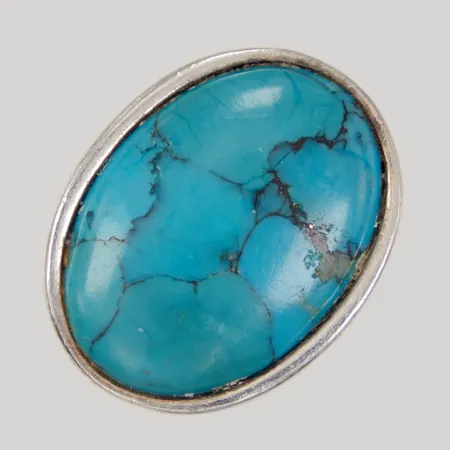 Ring stl 17¼, bredd 2,2-26mm, turkos sten, repor, små repor/ nagg, 925/1000 silver Vikt: 10,4 g