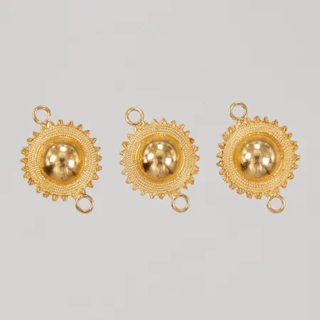 3 Smyckesdelar, 23x16,5mm, 21K,  Vikt: 5,3 g