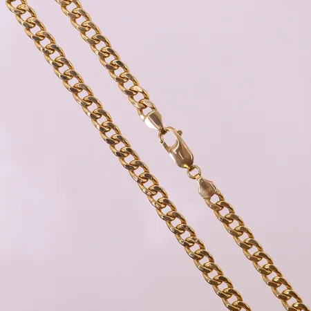 Kedja Pansar, längd 56cm, bredd 5mm, GHA, ihålig, 18K.  Vikt: 16,3 g