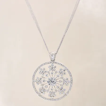 Collier med hänge, vita stenar, längd: 51-56cm, bredd: 1,4-51mm, silver 925/1000 Vikt: 30,8 g