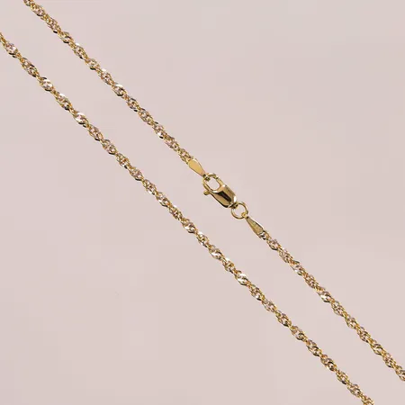 Kedja Singapore, 49cm, bredd:3mm, 14K 3,4g.