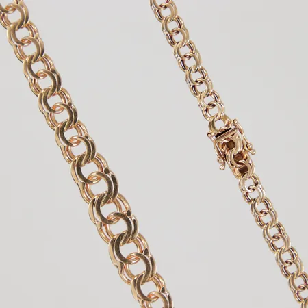 Collier, doserad Bismarck, 45cm, bredd 4,3-8mm, Hallbergs år 1963, 18K Vikt: 20 g
