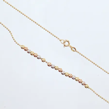 Collier trefärgad, längd 41,5cm, bredd 3,1mm, 14K Vikt: 3,5 g