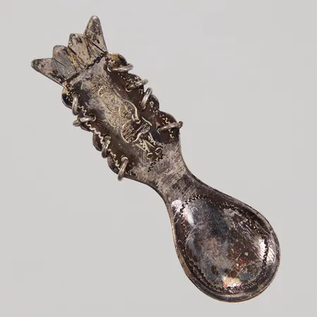 Brosch, omgjord samesked, 5,5cm, slitage, Åhlins Silversmide år 1954, silver,   Vikt: 6,2 g