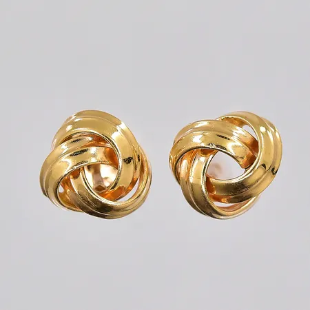 Ett par örhängen, Ø 8mm, en stopp saknas, 18K Vikt: 1,9 g