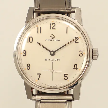 Armbandsur Certina Bristol 230, Ø35mm, manuell, stål, flexlänk, sekundvisare, 