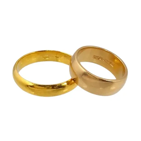 Ringar, 2 st, 18K guld - 8,9g, 23K guld - 9,6g
