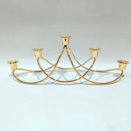 Ljusstake, Georg Jensen, Harmony, Maria Berntsen, guldpläterat rostfritt stål, längd 43cm, höjd 14cm Vikt: 0 g