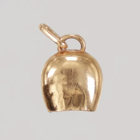 Berlock, bjällra, längd inklusive ögla 17,4mm, bredd 10,8mm, bucklor, ojämnheter, 18K,  Vikt: 1,1 g