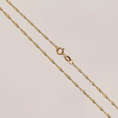 Kedja Singapore, 44cm, bredd:2mm, 18K 2,5g.