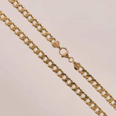 Kedja pansar, 57cm, bredd:6mm, 18K 60,3g.