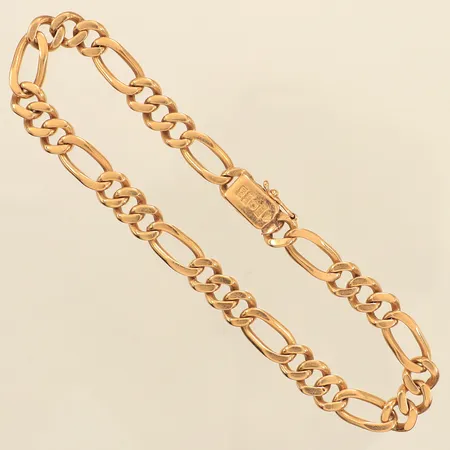 Armband Figaro, längd 24,5cm, bredd 8mm, Ringvägen Gulddesign Ab, år 1989, 18K  Vikt: 32,4 g