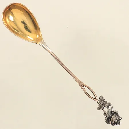 Sked, längd 12,5cm, modell rosen, förgylld, 830/1000 silver  Vikt: 11,1 g