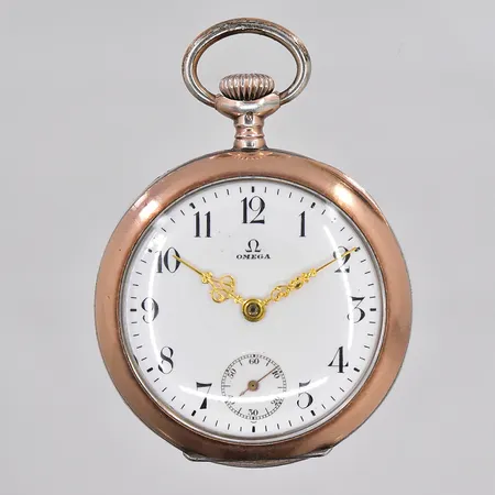 Mormorsur Omega, Ø ca 36mm, silver, nr 4786481, defekt/fungerar ej, bruttovikt 36,1g
