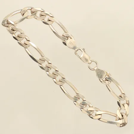 Armband Figaro, längd 21cm, bredd 7,7mm, 925/1000 silver  Vikt: 17,4 g