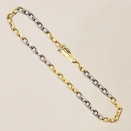 Armband Ankar, tvåfärgad, längd: 19cm, bredd: 3,4mm, 18K  Vikt: 11 g