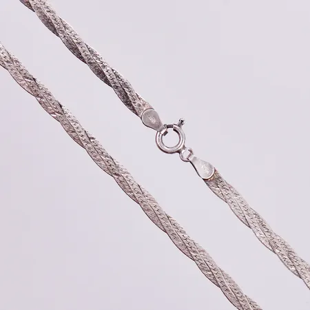 Kedja, längd: ca 42,3cm, bredd: ca 4mm, 925/1000 silver Vikt: 8,5 g