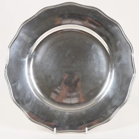 Fat/väggtallrik, tillverkat 1933, Ø 33cm, 830/1000 Silver.  Vikt: 665,2 g