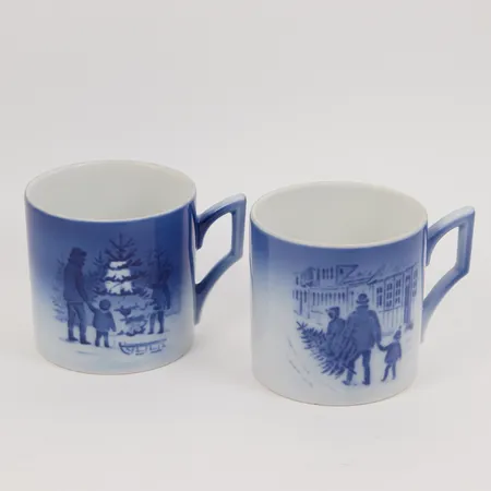 Julkoppar, årskoppar, 2st, höjd 6,5cm, år 1979 samt 1980, Royal Copenhagen. Skickas med paket.