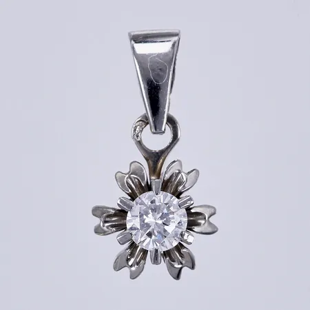 Hänge vitguld med diamant ca 1x0,20ct, längd: ca 1,4cm, bredd: ca 7mm, 18K Vikt: 1,2 g