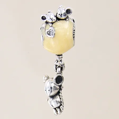 Berlock med emalj och stenar, Pandora, längd: 30mm, bredd: 3,2-10mm, silver 925/1000 Vikt: 6,9 g