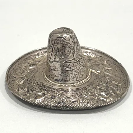 Miniatyr Hatt, bredd: 9,7cm, höjd: ca 4,5cm, bucklig, Mexico, silver 925/000 Vikt: 29 g