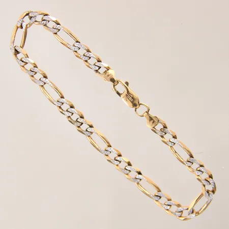 Armband Figaro, tvåfärgad, längd: 18,5cm, bredd: 4,7mm, Balestra, 18K  Vikt: 8,7 g
