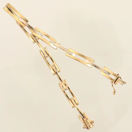 Armband, längd 19,5cm, bredd 5,8mm, tvåfärgat, repor, 14K  Vikt: 10,2 g