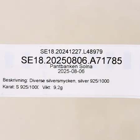 Diverse silversmycken, silver 925/1000 Vikt: 9,2 g